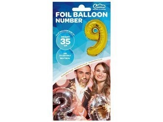 Balon foliowy "Cyfra 9", złota, 35 cm FG-C35Z9