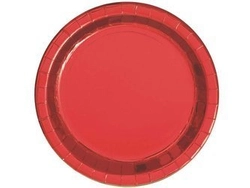 Talerzyki papierowe, czerwone, 18 cm, 8 szt. 51654