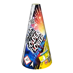 JF92 - SILVER RED FLAME GOLDEN FLOWER + RED & BLUE STARS