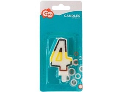 Świeczka cyferka z brokatem "4" SW-CBR4