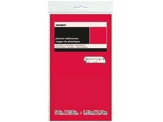 Obrus plastikowy, czerwony, 137x274 cm 50353