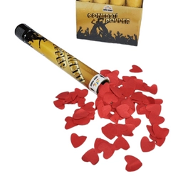 Konfetti Pneumatyczne CONFETTI POPPER K38 - Czerwone Serca - 1 sztuka