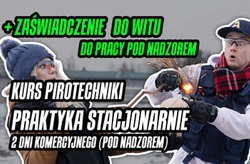 Kurs pirotechniki widowiskowej - PRAKTYKA STACJONARNIE CZAPURY (Pod Poznaniem) - dla komercyjnego zawodowca  - dwa dni + zaświadczenie do WITU (praca pod nadzorem) (2 dni po 8h)