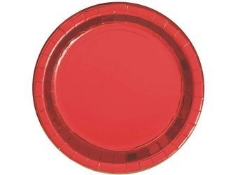 Talerzyki papierowe, czerwone, 18 cm, 8 szt. 51654