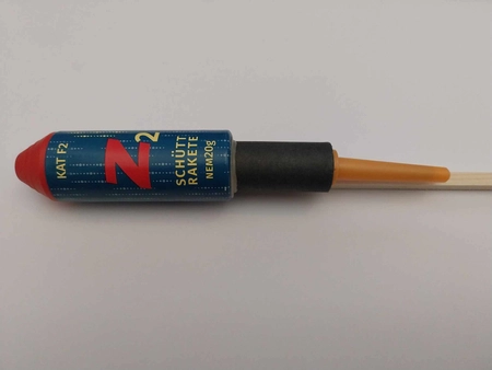 Rakieta Schüttrakete 102-2 Z2 - Srebrna wierzba i czerwone migacze - 1 sztuka