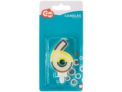 Świeczka cyferka z brokatem "6" SW-CBR6