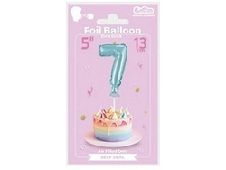 Balon foliowy 13 cm na patyczku "Cyfra 7", błękitna BC-5BL7
