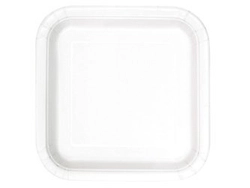 Talerzyki papierowe, białe, 18 cm, kwadratowe, 16 szt. 31053
