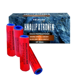 Race pistoletowe KNALLPATRONEN XP1044 - srebrna kometka z gwizdem - 50 sztuk (całe opakowanie)