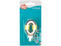 Świeczka cyferka z brokatem "0" SW-CBR0