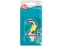 Świeczka cyferka z brokatem "2" SW-CBR2