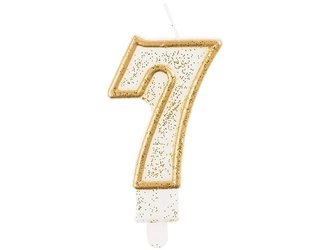 Świeczka B&C cyferka "7", złoty kontur PF-SCZK7
