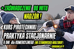 Kurs pirotechniki widowiskowej - PRAKTYKA STACJONARNIE CZAPURY (Pod Poznaniem) - dla komercyjnego zawodowca  - 6 dni + zaświadczenie do WITU (czynienie nadzoru) (6 dni po 8h)